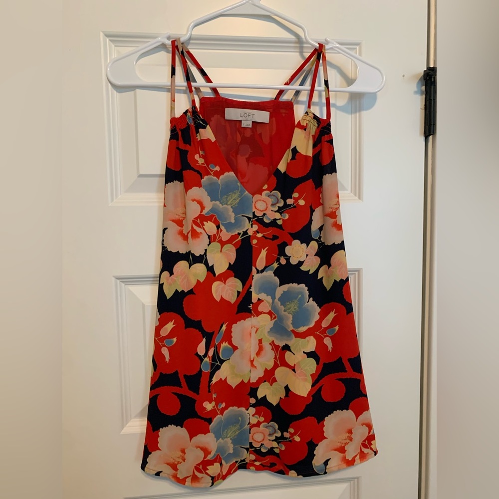 Loft Tropic Double Strap Cami Tank Top S